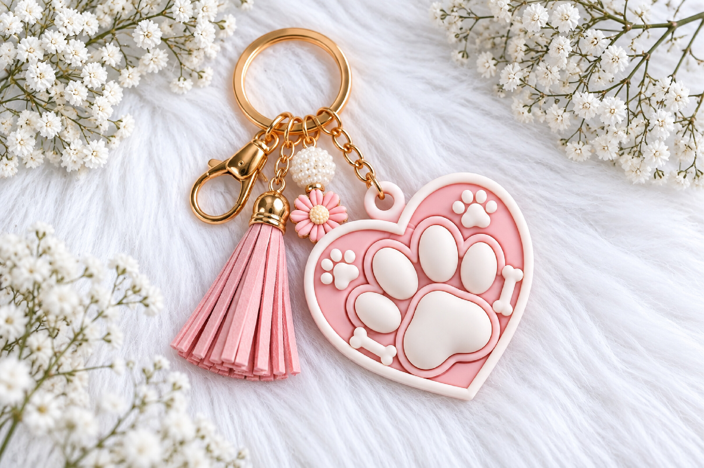Paw Print Heart Keychain 3D STL – Dog Lover Gift STL File for FDM Printing - Image 6