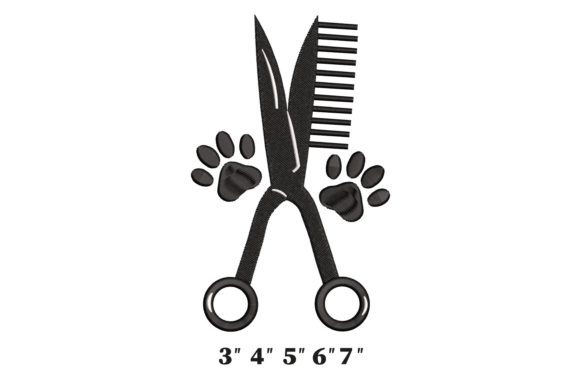 Paw Print Pet Grooming Scissors