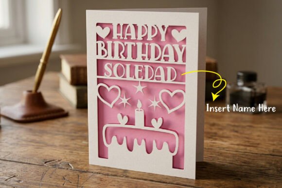 Personalized Birthday Card Papercut