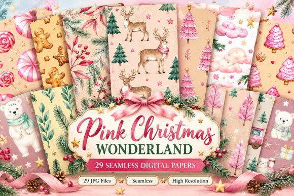 Pink Christmas Wonderland Digital