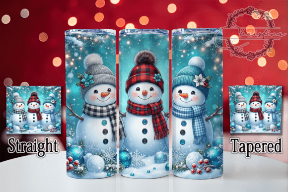 Plaid Snowmen Winter 20oz Tumbler