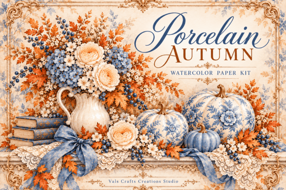 Porcelain Autumn Paper Kit