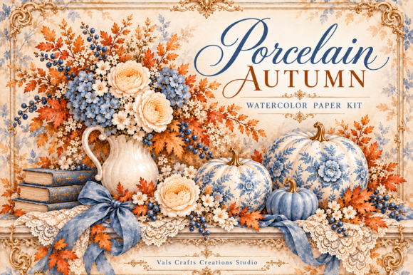 Porcelain Autumn Paper Kit