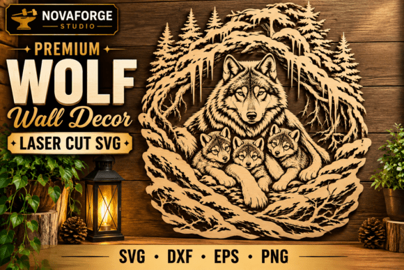 Premium Wolf Wall Decor SVG