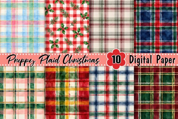 Preppy Plaid Christmas Background