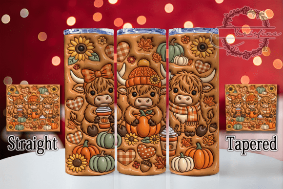Puffy Highland Cow Fall 20oz Tumbler