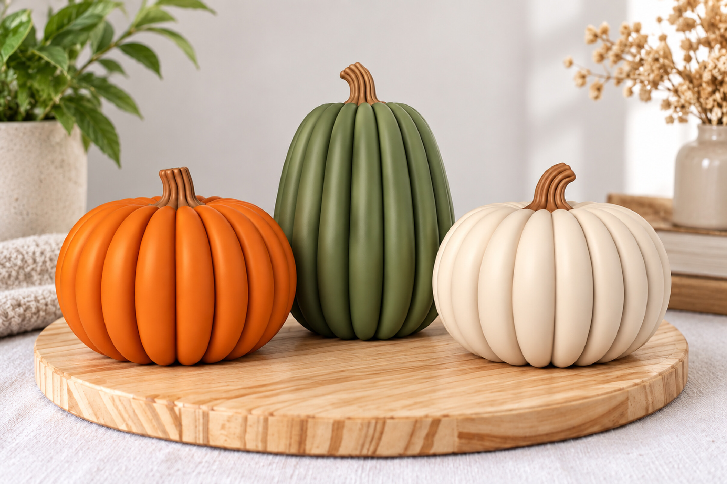 Pumpkin Trio Decor 3D Print STL File – Autumn & Halloween 3D Printable Models - Image 7