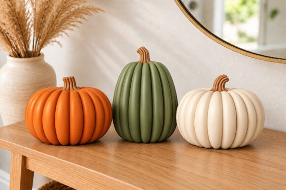 Pumpkin Trio Decor 3D Print STL File – Autumn & Halloween 3D Printable Models - Image 4