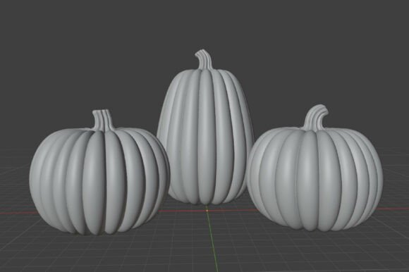 Pumpkin Trio Decor 3D Print STL File – Autumn & Halloween 3D Printable Models - Image 6