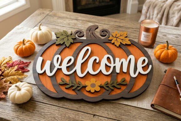 Pumpkin Welcome Sign SVG