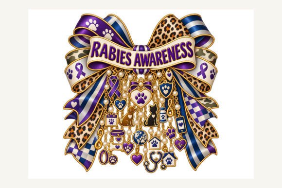 Rabies Awareness Charm Bow PNG