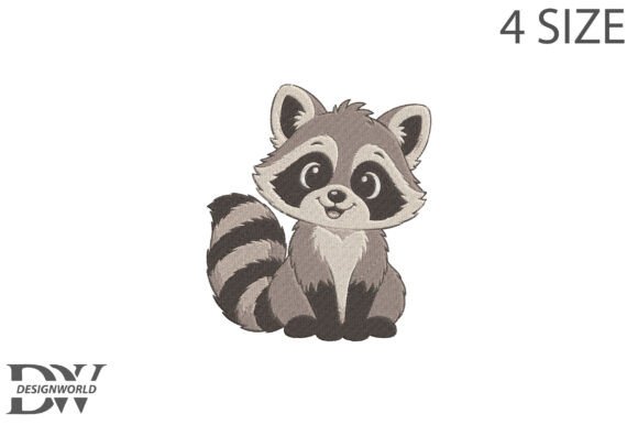 Raccoon Embroidery Design
