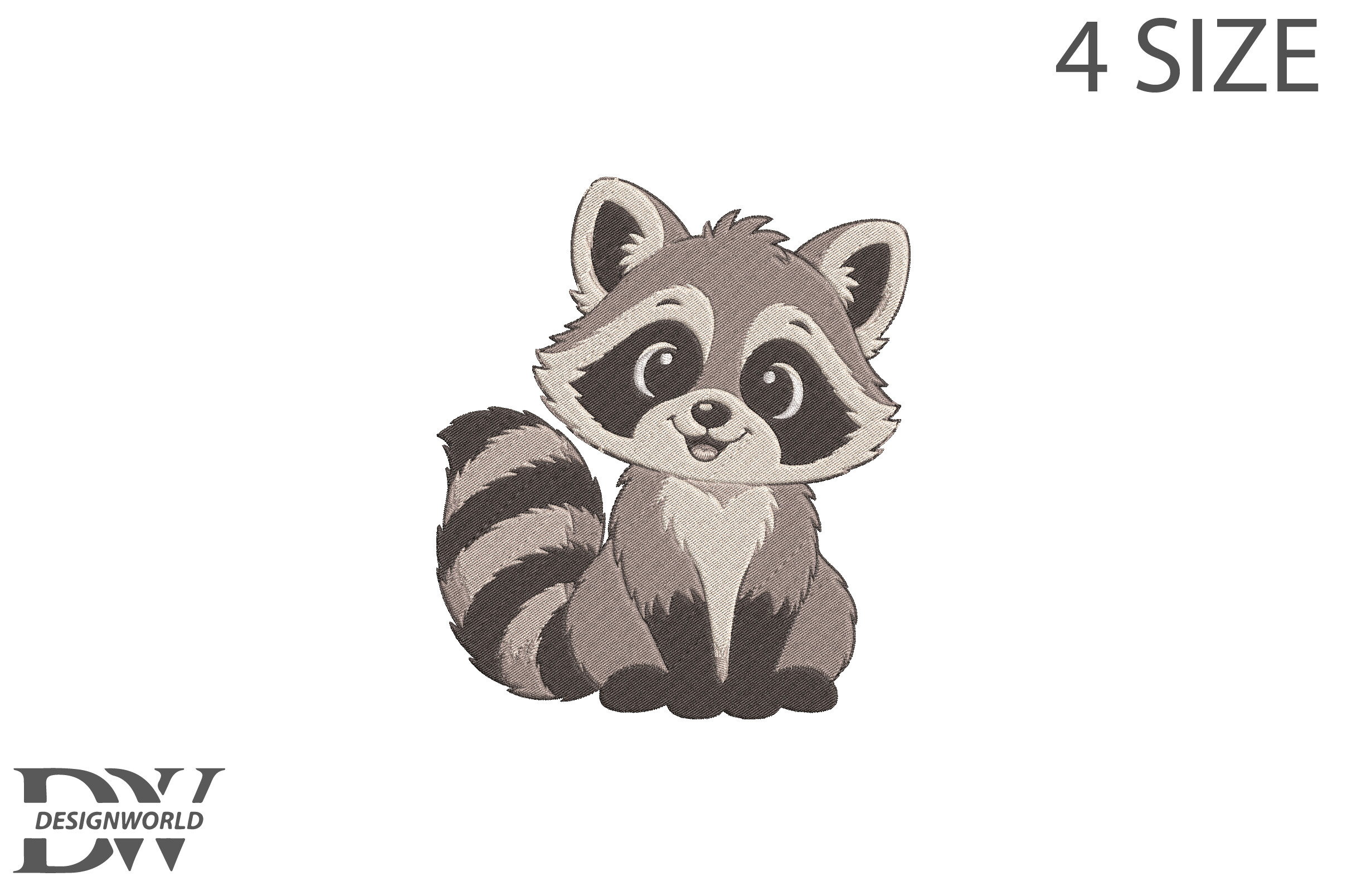 Raccoon Embroidery Design