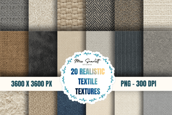 Realistic Textile Textures – 20 PNG