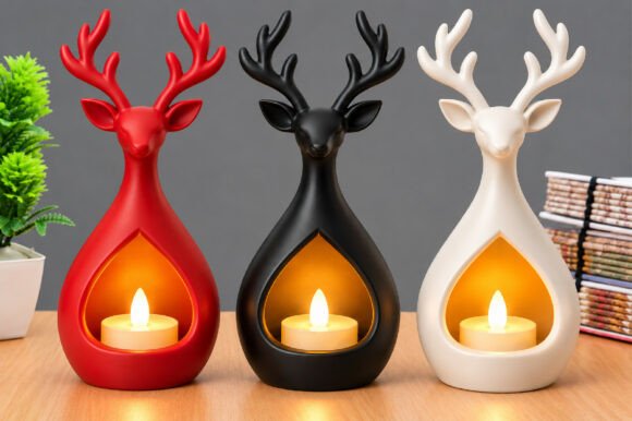 Reindeer Candle Holder 3d Print Stl File 3d