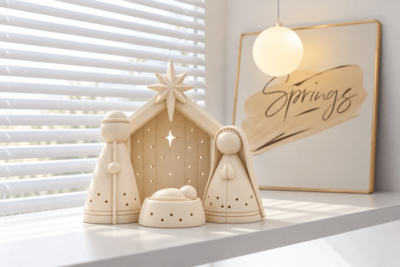 Minimal Nativity Scene STL 3D Print Model – Holy Family Christmas Decor - Image 3