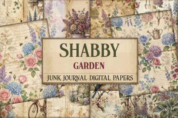 Shabby Garden Junk Journal Pages