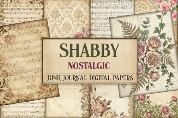 Shabby Nostalgic Junk Journal Pages