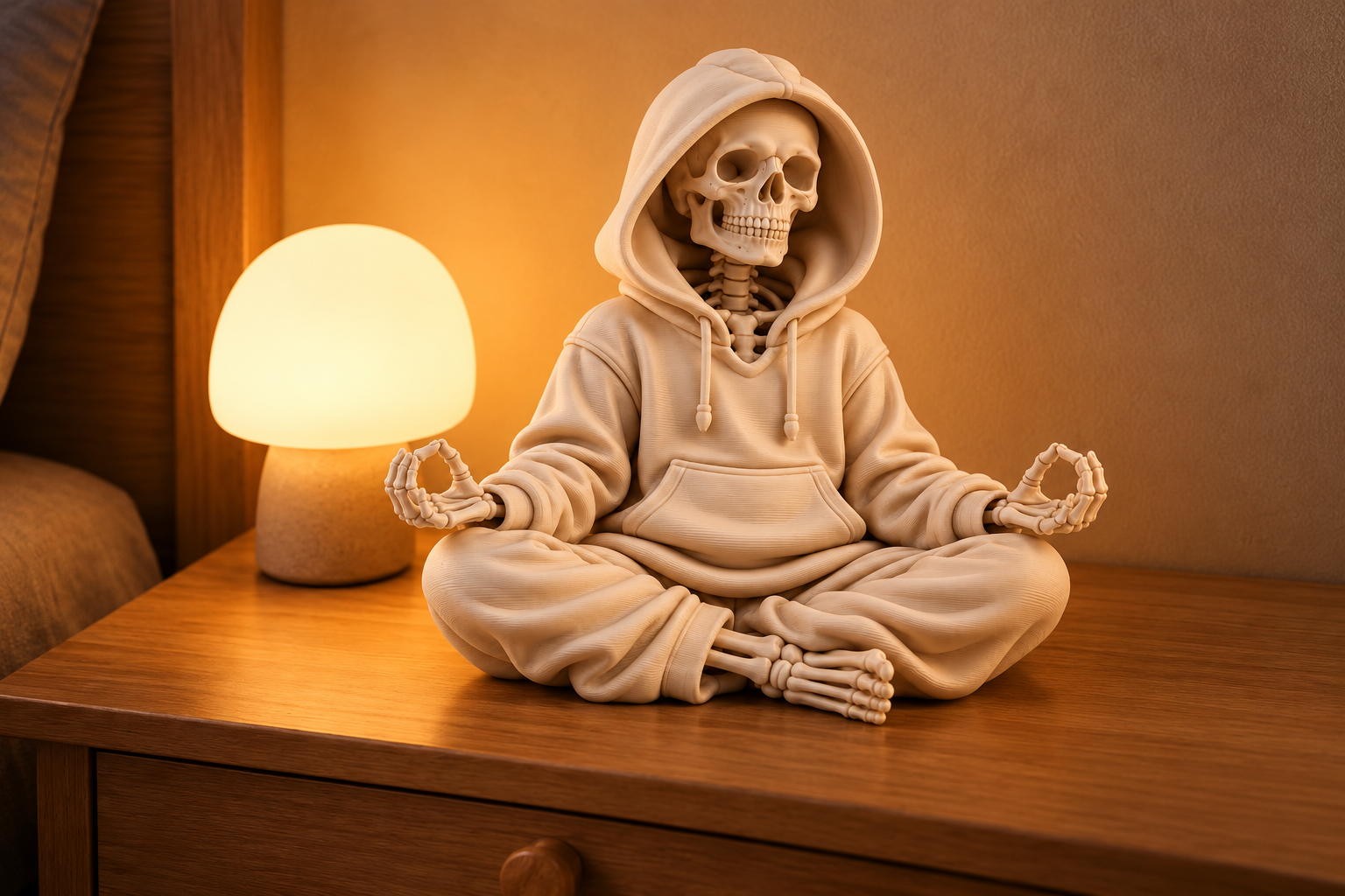 Skeleton Meditation STL | 3D Printable Gothic Decor Figurine - Image 3