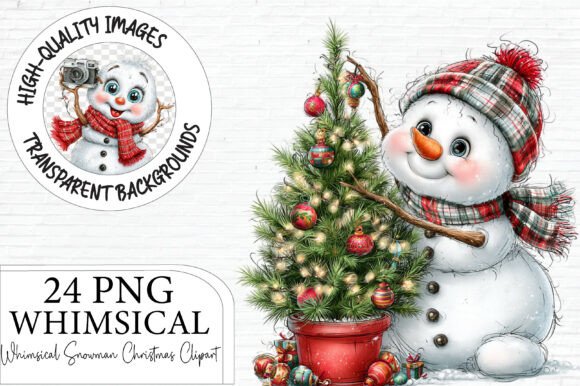 Snowman Christmas Clipart PNG Bundle