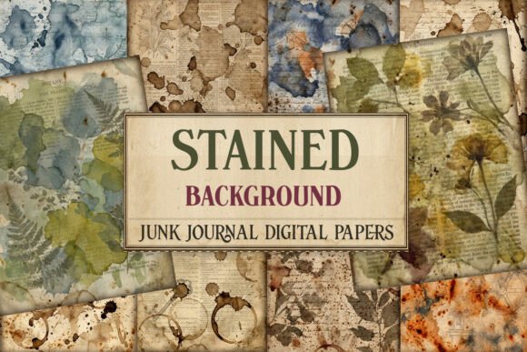 Stained Background Junk Journal Paper