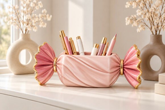 Sweet Candy Desk Organizer STL – Cute 3D Printable Pen & Stationery Holder - Image 1