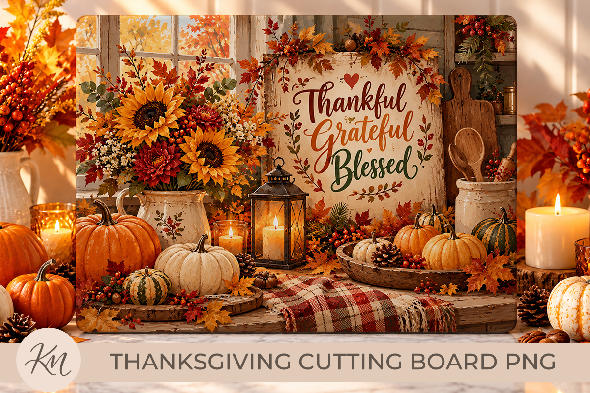 Thanksgiving Kitchen Cutting Board