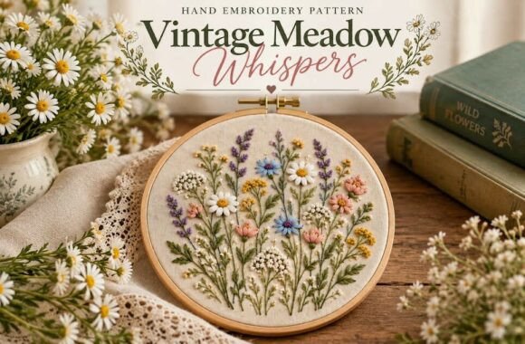 Vintage Meadow Whispers Hand Embroidery