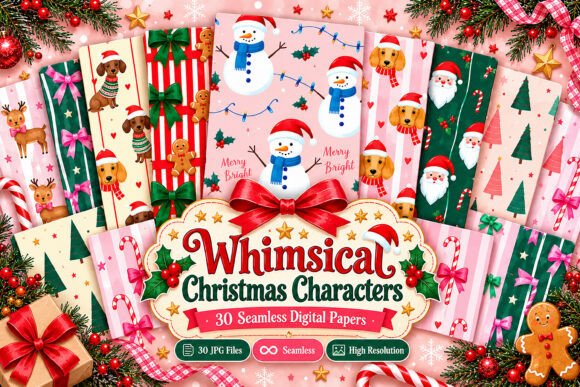 Whimsical Christmas Characters Digital