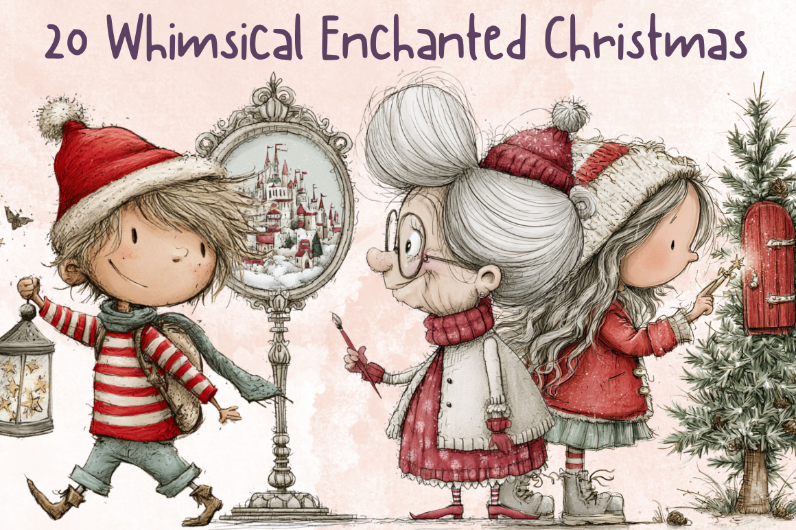 Whimsical Christmas Enchanted Clipart