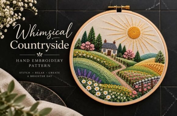 Whimsical Countryside Hand Embroidery Pa