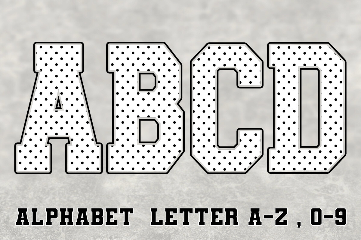 Cute Display Lettering White & Black Polka Dot Alphabet PNG Graphic by superdong_nu · Creative ...