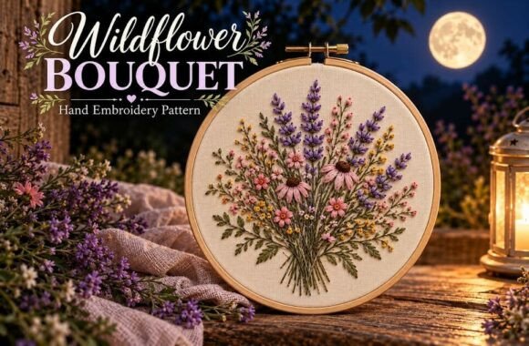Wildflower Bouquet Hand Embroidery PDF