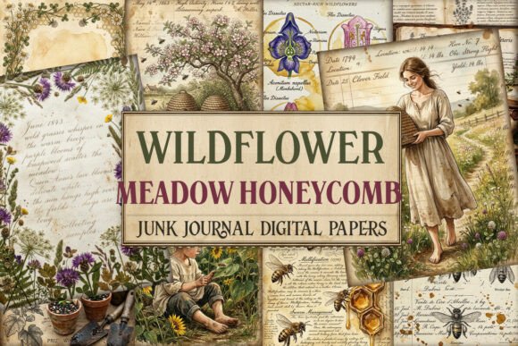 Wildflower Meadow Honeycomb Junk Journal