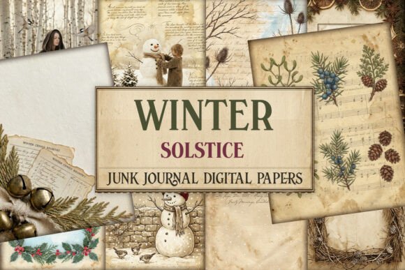 Winter Solstice Junk Journal Pages