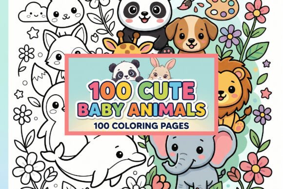 100 Cute Baby Animals Coloring Pages