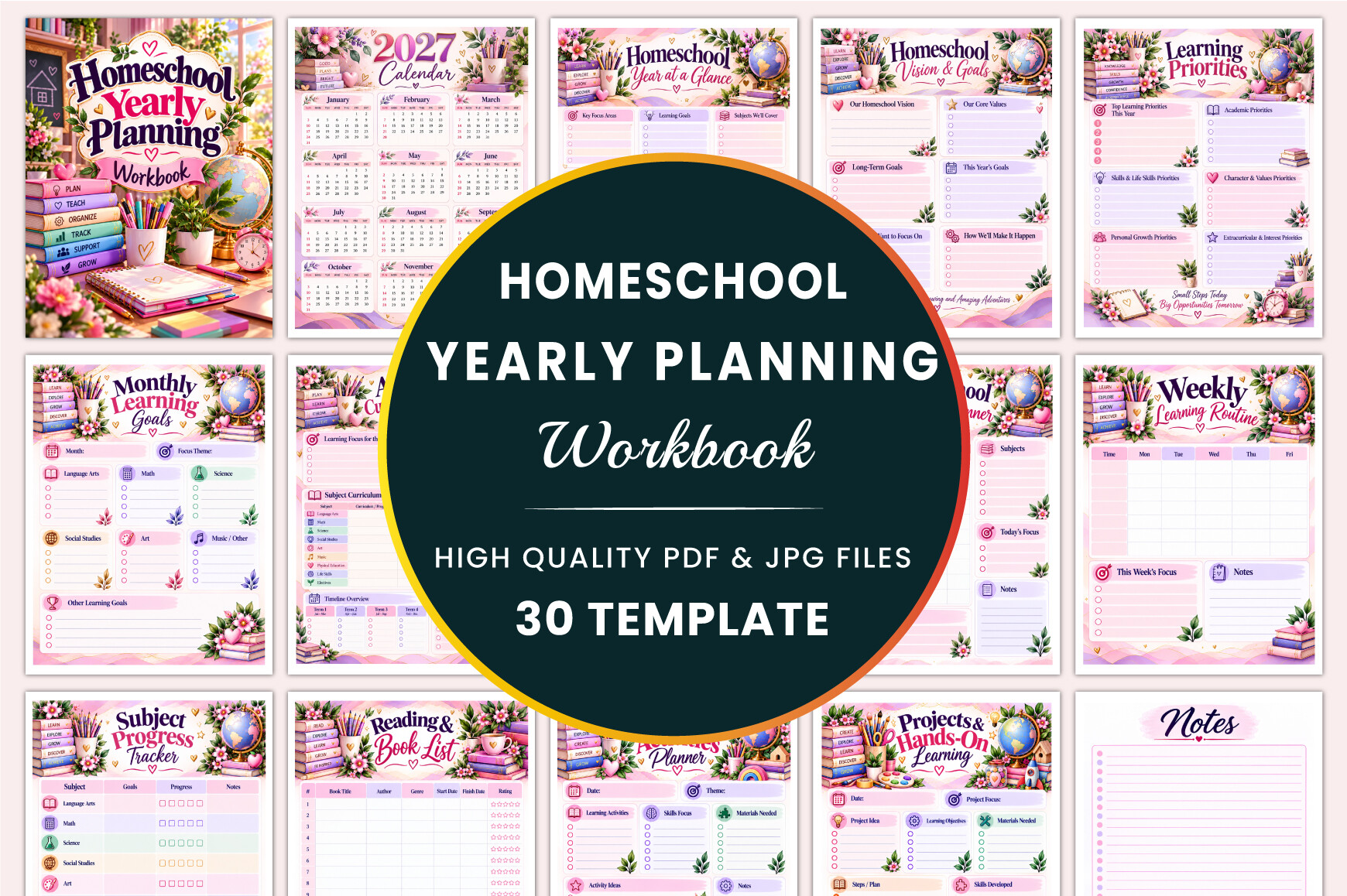 2027 Homeschool Yearly Planning Workbook