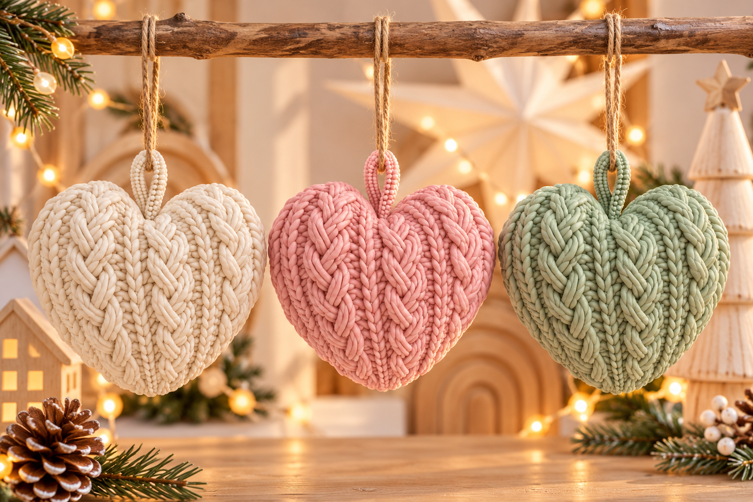 3D STL Knitted Heart Christmas Ornament - Printable Holiday Decor File - Image 4