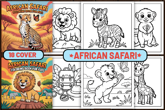 64 African Safari Coloring Page for Kids