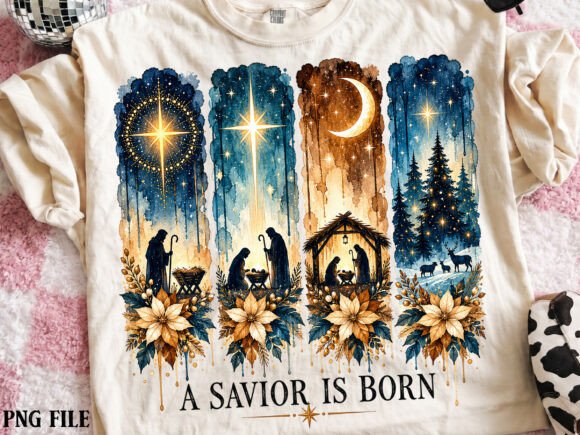 A Savior is Born Christmas Sublimation
