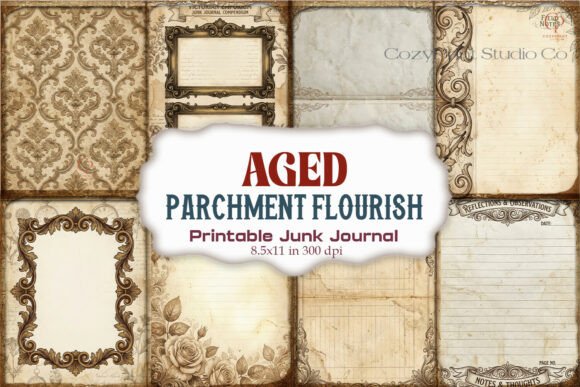 Aged Parchment Flourish Junk Journal