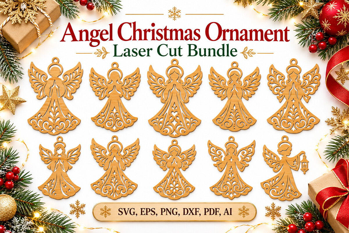 Angel Christmas Ornament Laser Cut laser cut file