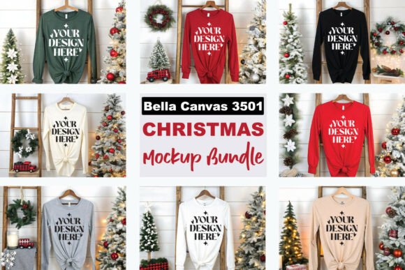 Bella Canvas 3501 Christmas Mockup Bundl