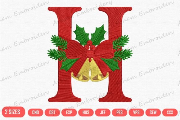 Bells & Holly Monogram Letter H