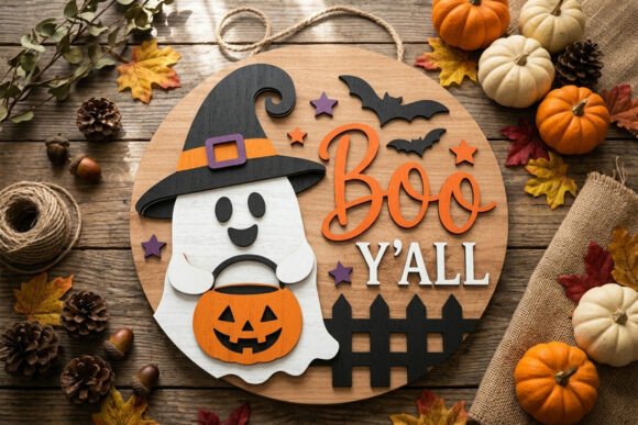 Boo Yall Halloween Door Hanger SVG