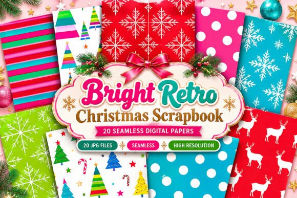Bright Retro Christmas Scrapbook