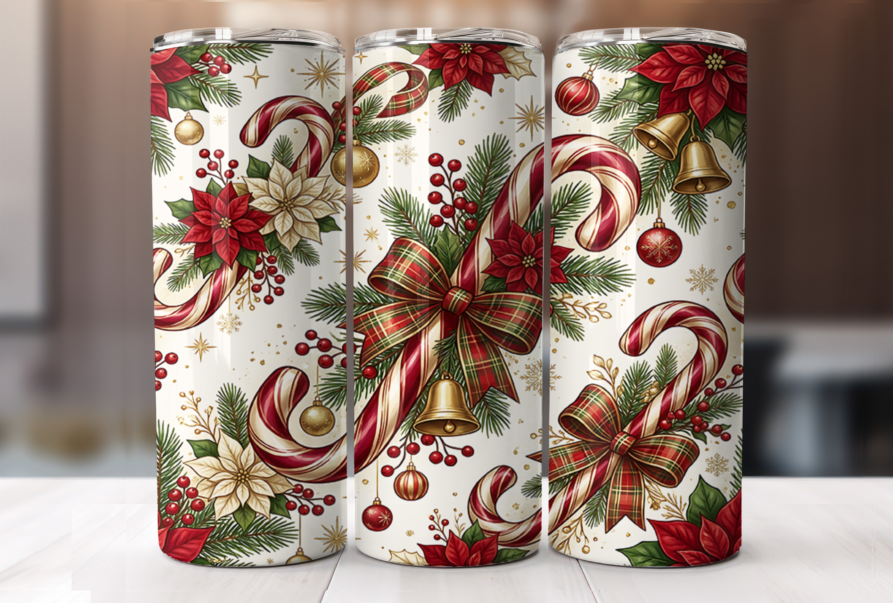 Candy Cane Christmas 20oz Tumbler Wrap