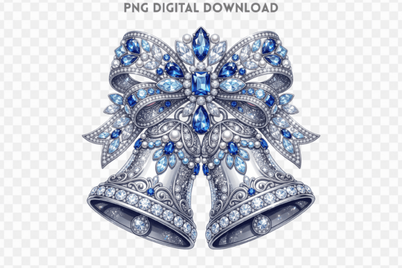 Christmas Bell Rhinestone PNG