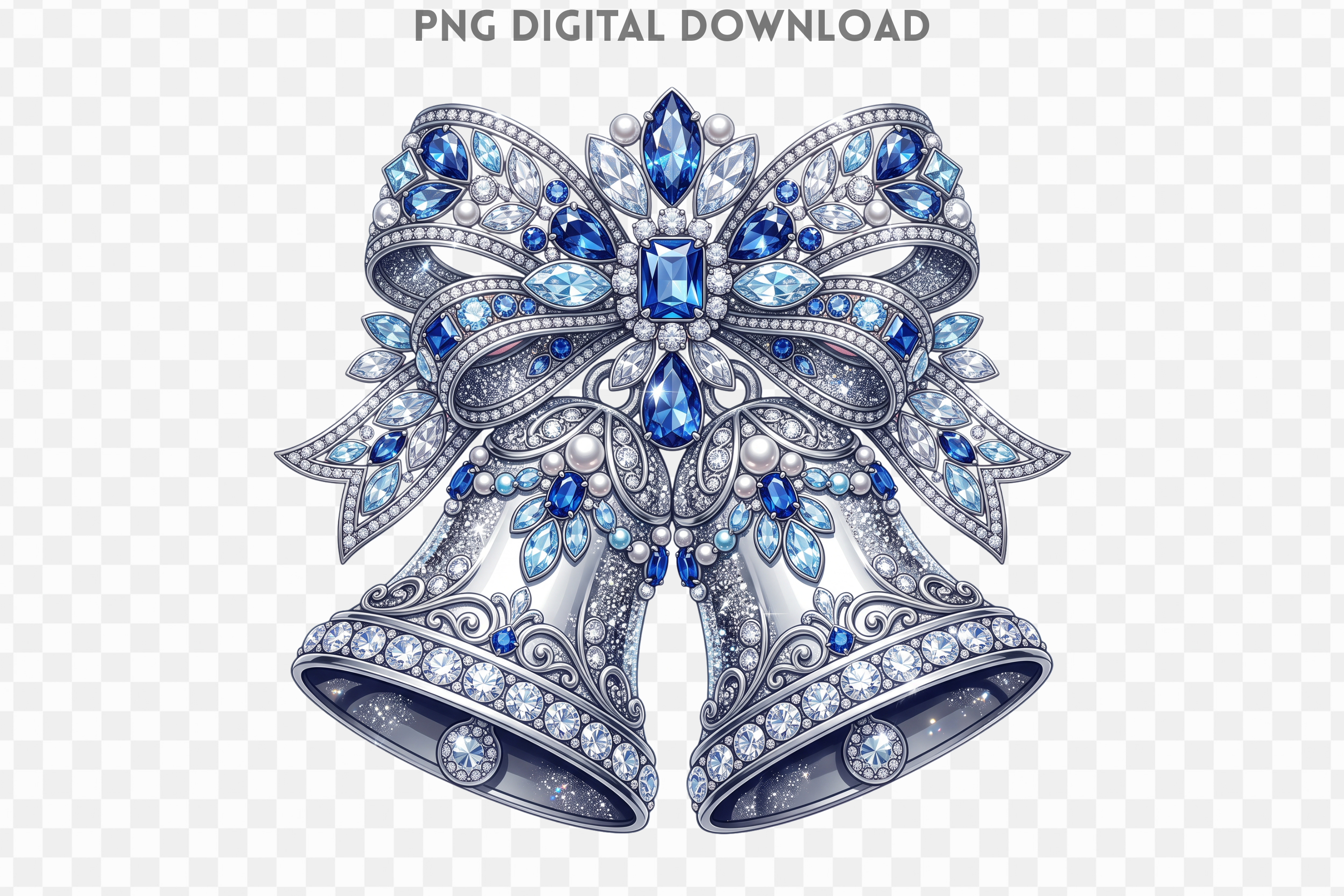 Christmas Bell Rhinestone PNG