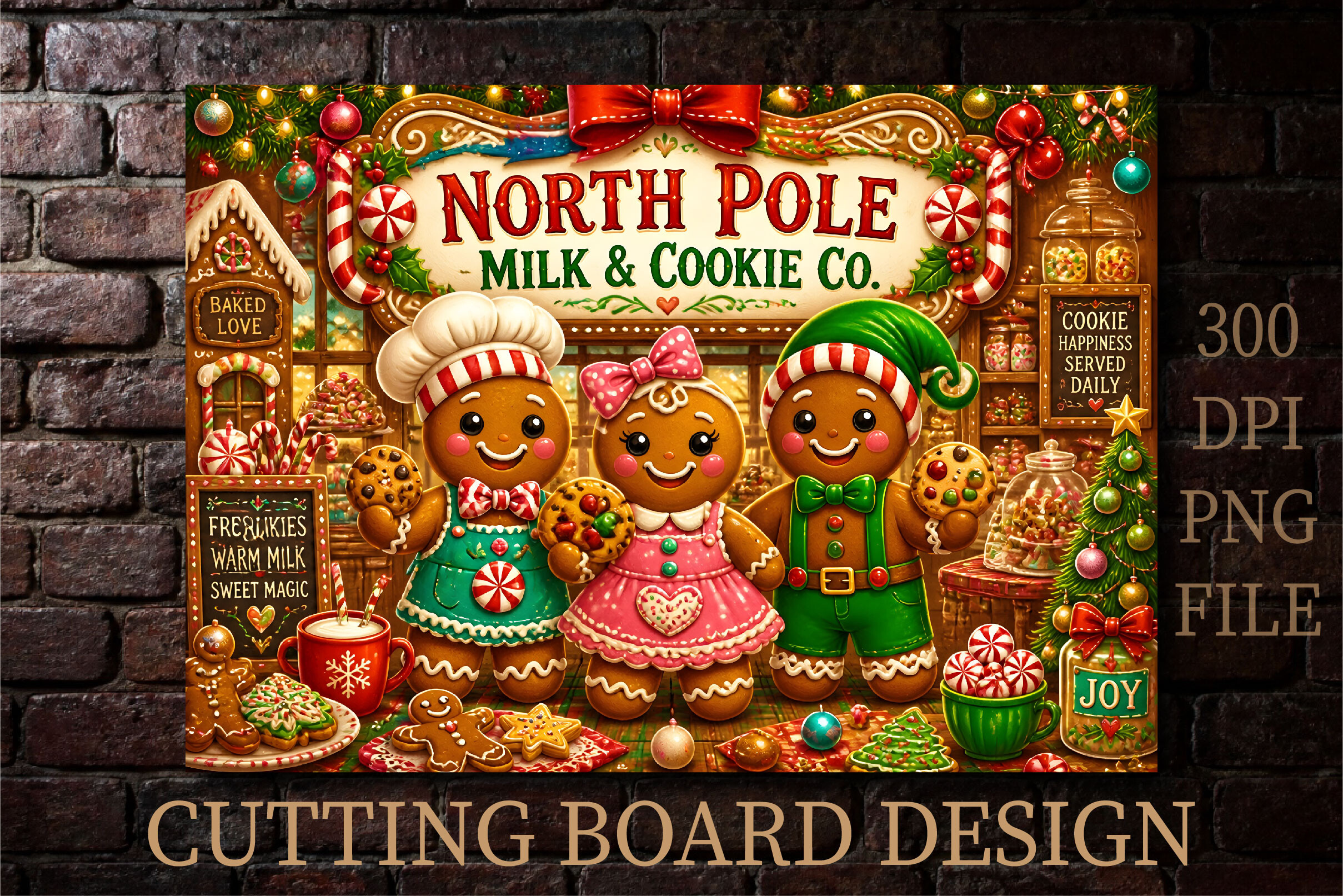 Christmas Gingerbread Man Cutting Board